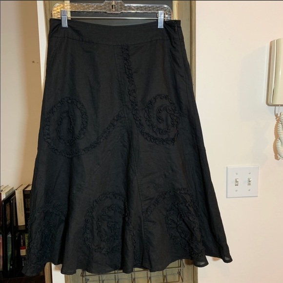 Marisa Christina Soutache Midi Skirt Size 4 | Godet Panel Boho Feminine Flare - Picture 6 of 14